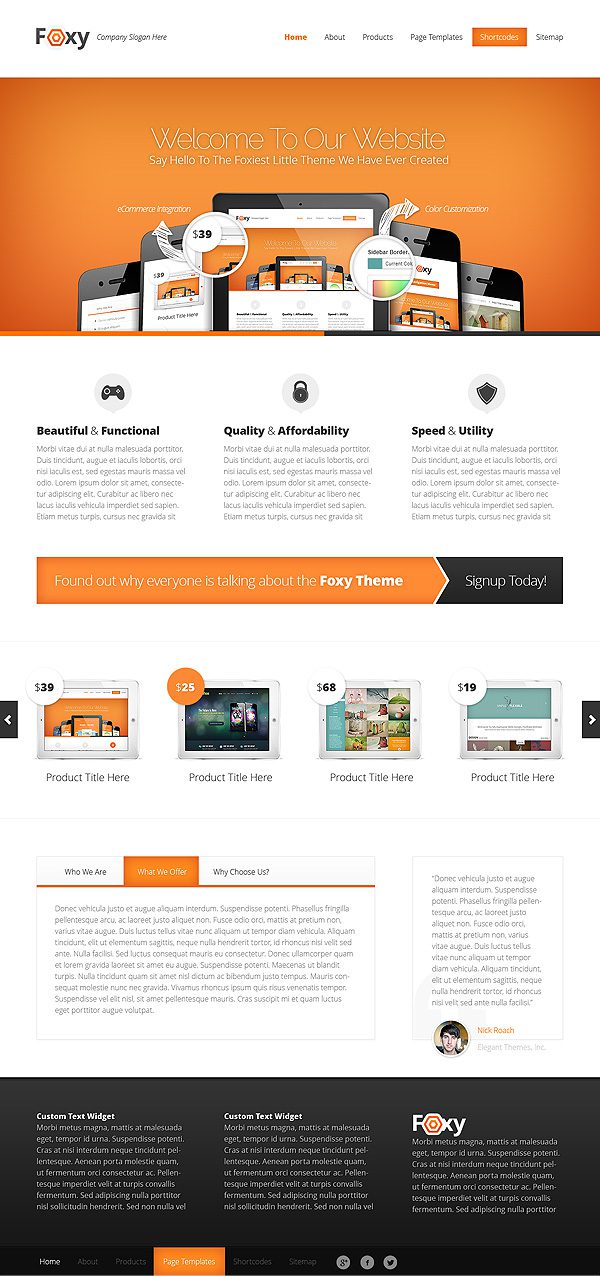 ElegantThemes wordpress企业主题 – Foxy