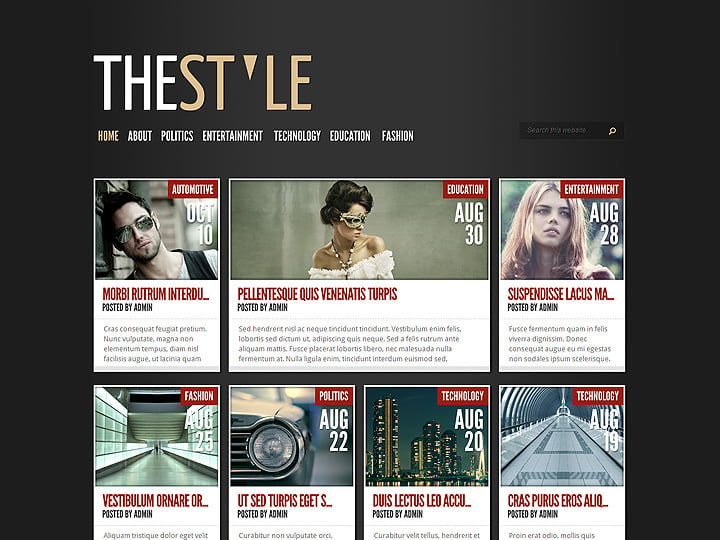 Example of a magazine theme