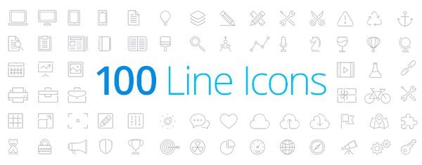 Download 100 Free Line-Style Icons