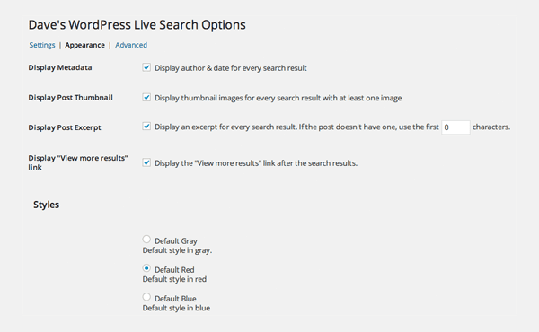 Dave's WordPress Live Search