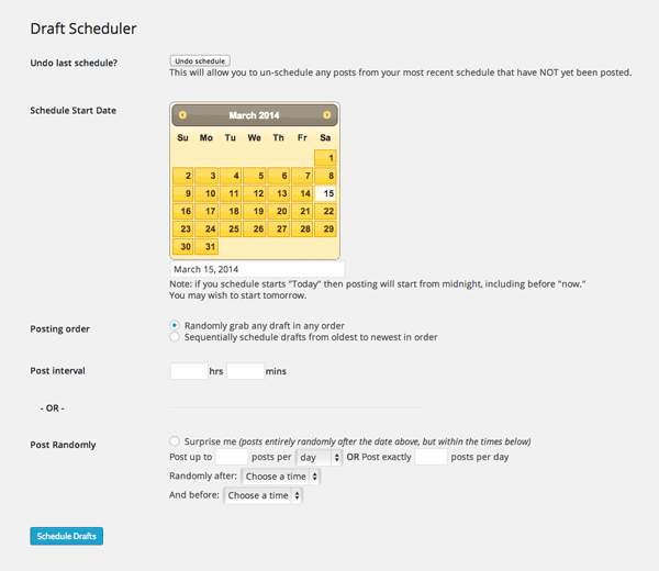 Drafts Scheduler
