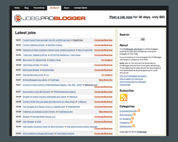 ProBlogger Job Board