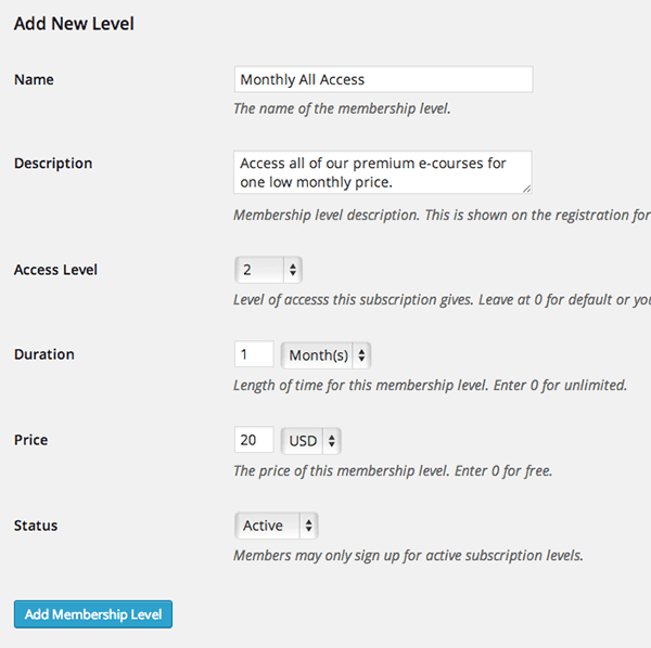 WordPress-LMS-Restrict-Pro-New-Subscription-Level