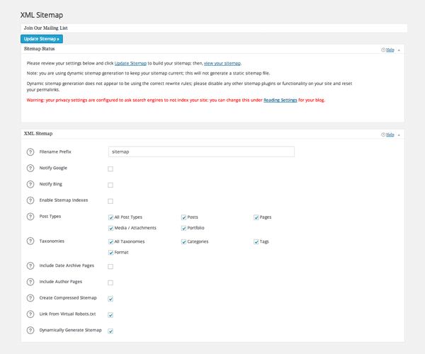  All in One SEO Pack XML Sitemap