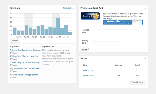 Custom Dashboard Widgets
