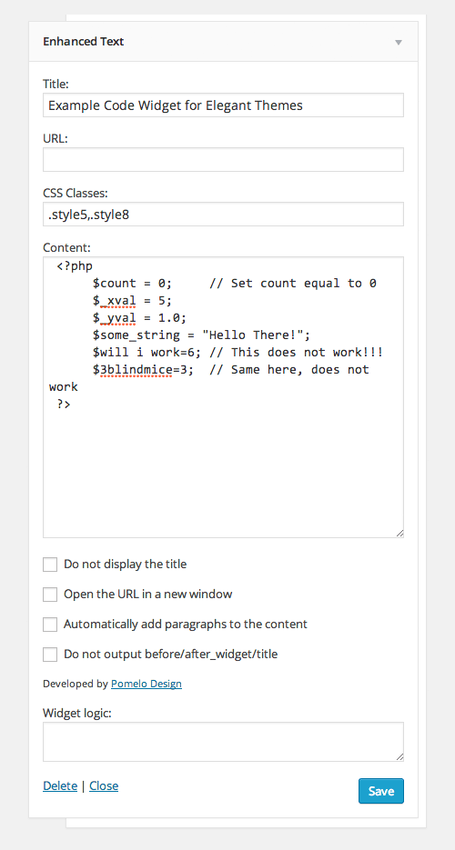 Enhanced Text Widget