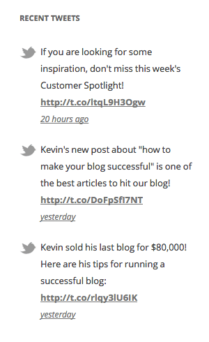 Recent Tweets Widget