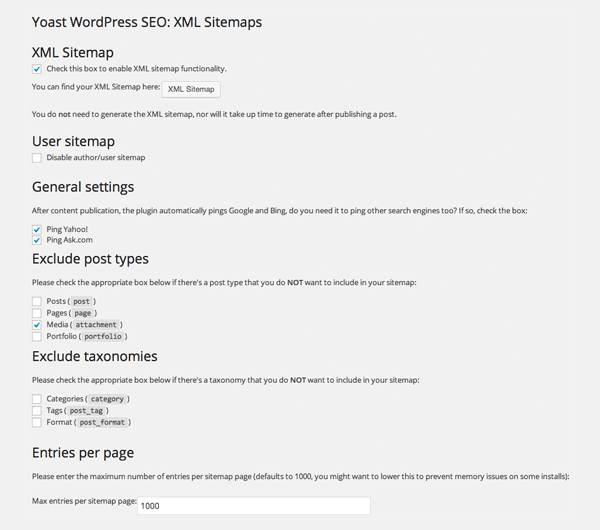 WordPress SEO XML Sitemap