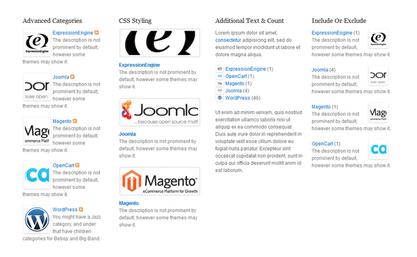 Advanced Categories Widget