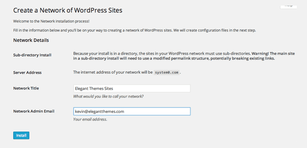 Create a Network of WordPress Sites