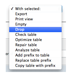 Drop the Database Tables