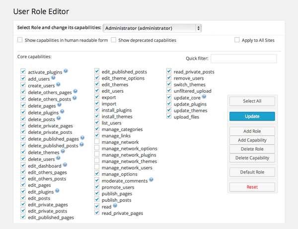 Manage Network Options