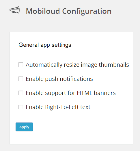 Mobiloud Configuration