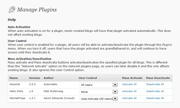 Multisite Plugin Manager