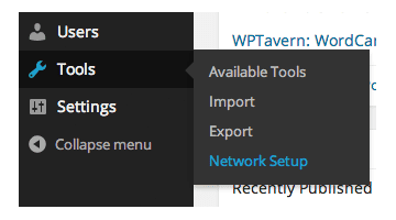 Network Setup Menu Link