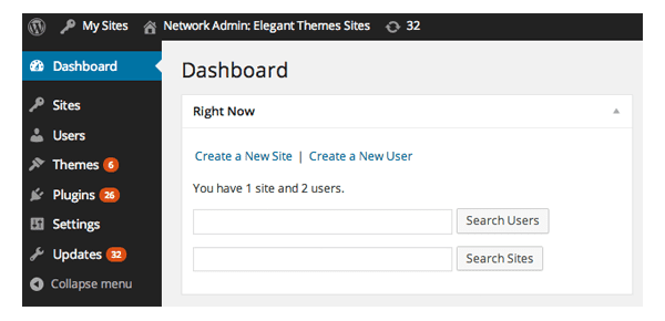 New WordPress Dashboard