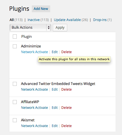 Plugins Page