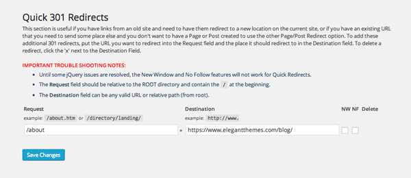 Quick Page/Post Redirect Plugin