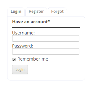 Tabbed Login Widget