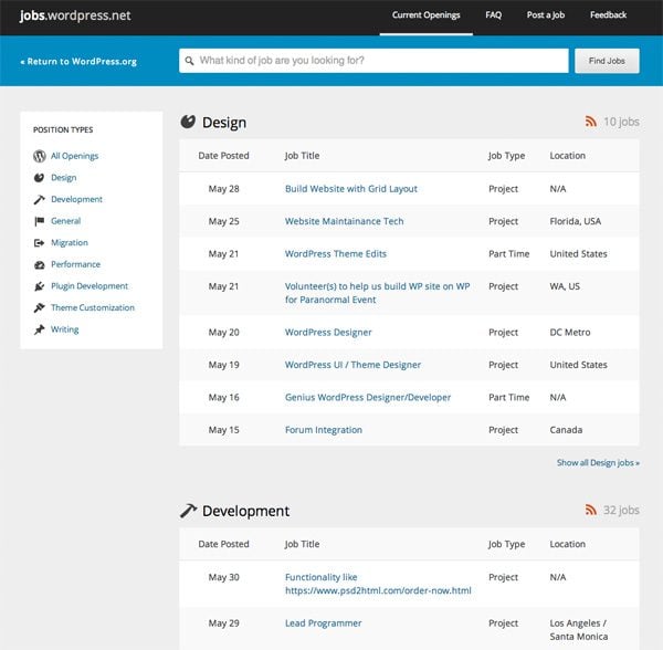 WordPress.net Job Board