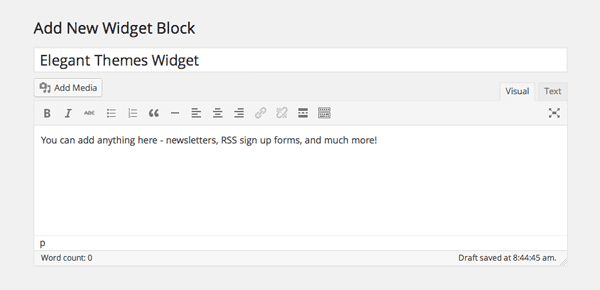 Widget Blocks