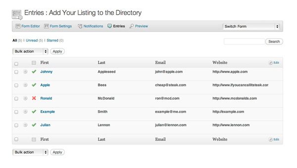 Gravity Forms Directory