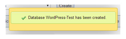 WordPress Database Created