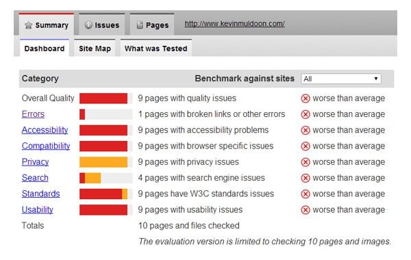 PowerMapper Broken Link Checker