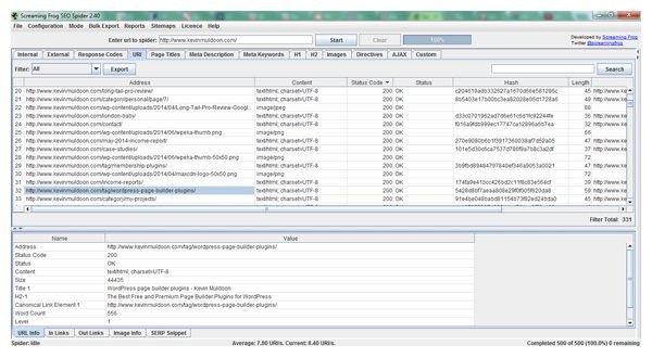 Screaming Frog SEO Spider Tool