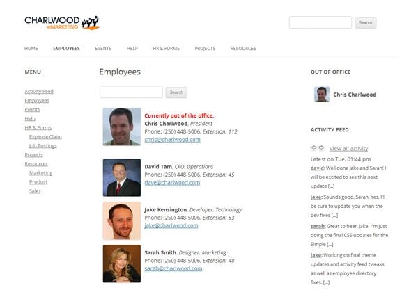 Simple Intranet Directory