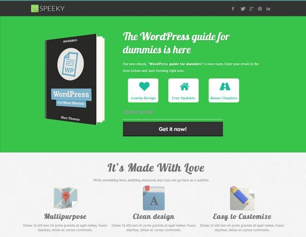  Speeky Landing Page WordPress Theme 