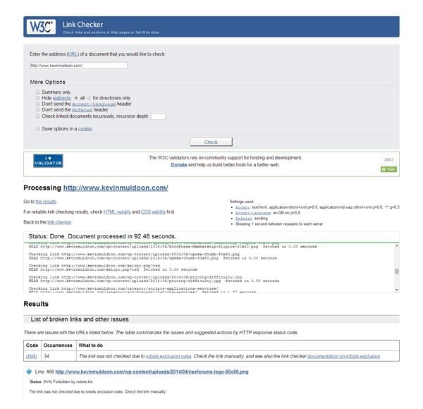 W3C Link Checker
