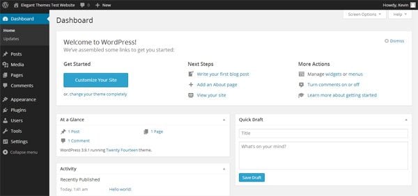 The WordPress Dashboard