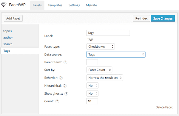 facet-settings