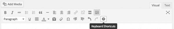 Locate the Keyboard Shortcuts in your post editor