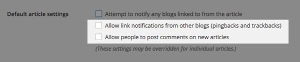 Disable comments in your settings