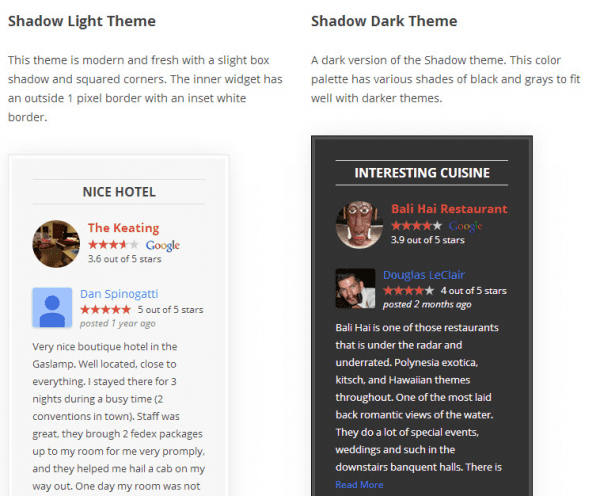 Google Places reviews