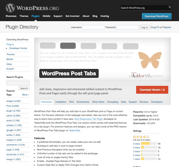 WordPress Post Tabs