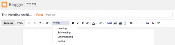 Image of Post Editor In Blogger