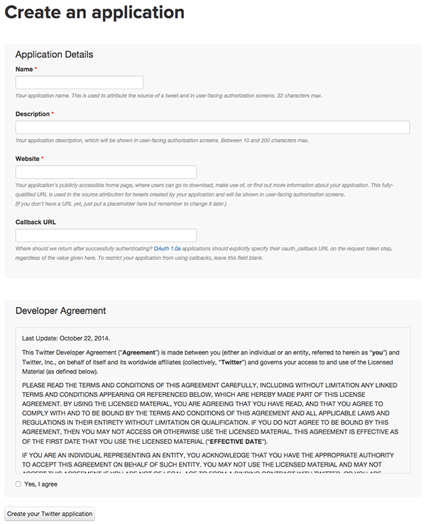 Create-Twitter-application