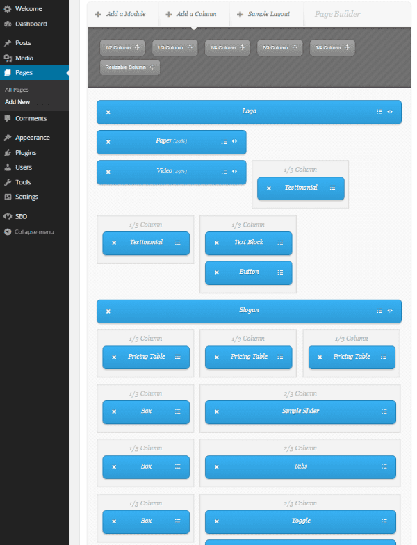 The Evolution of WordPress Drag and Drop Systems - Drag and Drop Page Builder sample layout