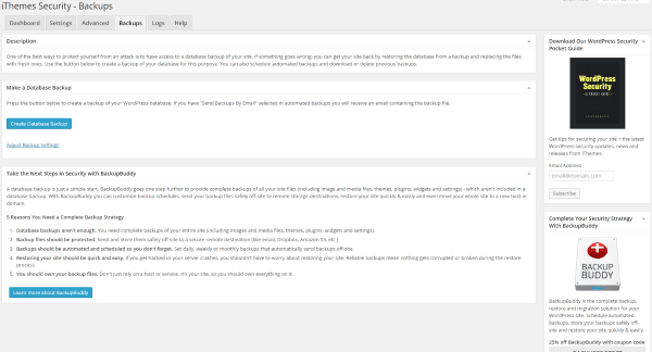 Everything You Need to Know About the iThemes Security Plugin - Backups
