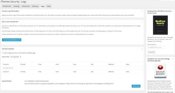 Everything You Need to Know About the iThemes Security Plugin - Logs