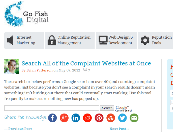 How To Manage and Monitor Your Online Reputation - Search Complaint Websites