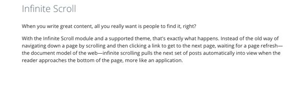 Infinite Scroll Option in Jetpack