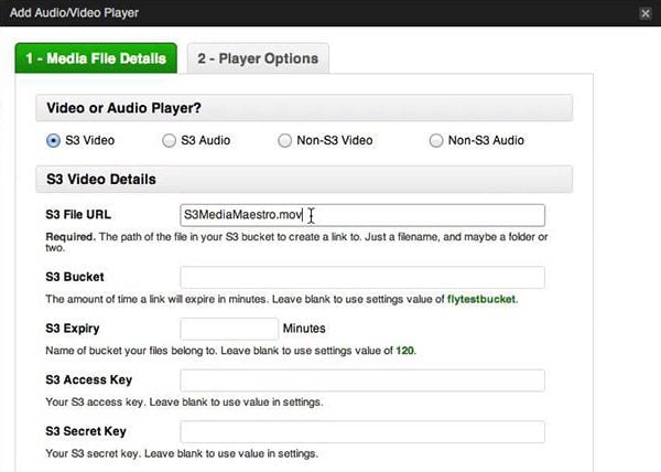 S3 Media Maestro settings