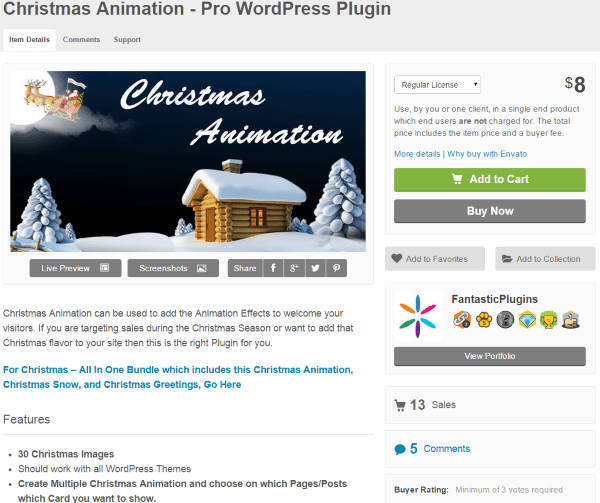 WordPress Christmas Plugins - Christmas Animation