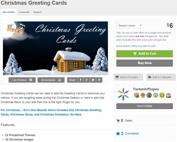 WordPress Christmas Plugins - Christmas Greeting Cards
