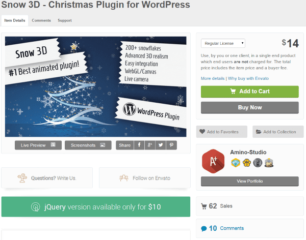 WordPress Christmas Plugins - Snow 3D