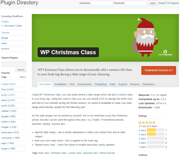 WordPress Christmas Plugins - WP Christmas Class